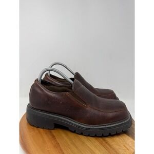 BED STU Brown Leather Chunky Lug Sole Slip On Loafer Shoes Mens Size 41‎ US 8